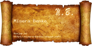 Misera Benke névjegykártya